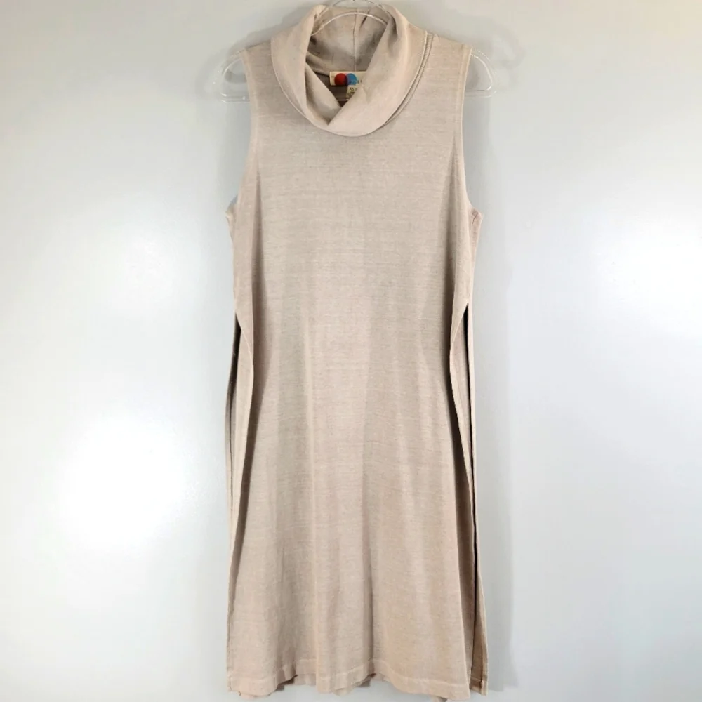 FREE PEOPLE BEACH sleeveless longline cotton popover turtleneck tunic dress USA